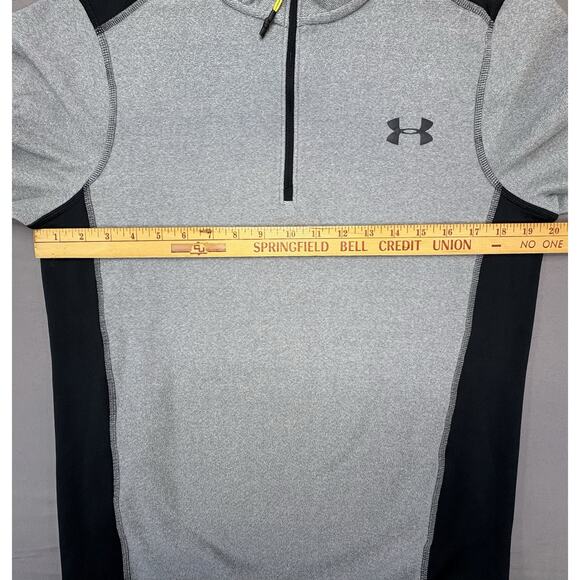 Under Armour ColdGear Men’s SM Loose Fit Fleece 1/4 Zip Pullover Gray Black - Picture 6 of 10
